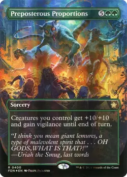 MTG - Preposterous Proportions (Borderless) - Foundations - X1 - (NM) - - Image 1