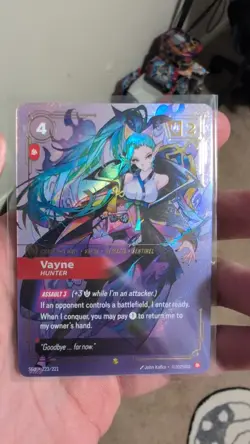 Riftbound Spiritforged Vayne Hunter Overnumbered 223/221 Near Mint - Image 1