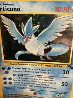 Articuno Holo 2/62 Fossil WOTC 1999 Pokemon Card MP Vintage - Image 2