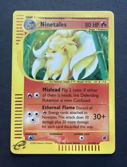 Pokemon Card Expedition Base Set : NINETALES 21/165 Holo Rare - EXCELLENT/NM - Image 1
