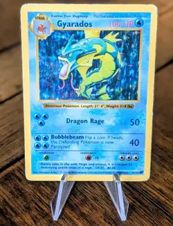 1999 Pokemon TCG Gyarados Holo Rare Card Base Set 6/102 - Image 1