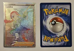 Candice 204/195 Rainbow Rare Silver Tempest Holo Pokemon TCG & Bonus Card - Image 1