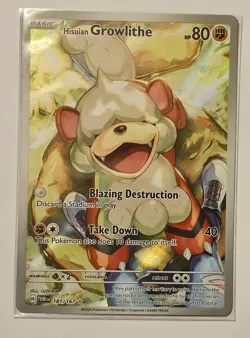 Hisuian Growlithe 181/167 Twilight Masquerade Holo Pokemon TCG & Bonus Card - Image 2
