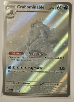 Crabominable 149/142 Full Art Stellar Crown Holo Pokemon TCG & Bonus Card - Image 2