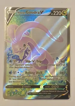 Hisuian Goodra V 187/196 Full Art Lost Origin Holo Pokemon TCG & Bonus Card - Image 2