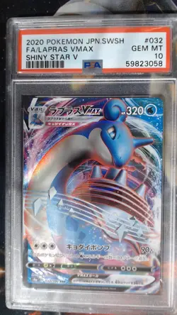 2020 Japanese Pokemon Lapras VMAX 32/190 Shiny V Star PSA 10 - Image 1