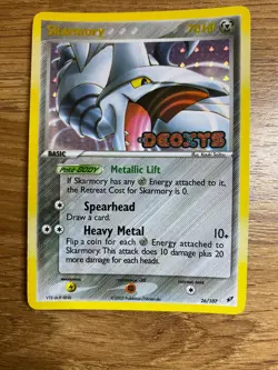 Pokemon Skarmory 26/107 EX Deoxys Reverse Holo and Stamped Pokemon Card 2005 NM - Image 1