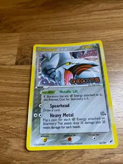 Pokemon Skarmory 26/107 EX Deoxys Reverse Holo and Stamped Pokemon Card 2005 NM - Image 2