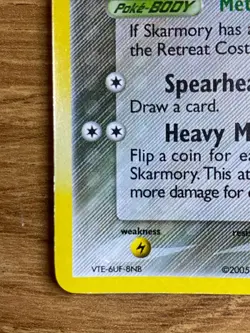 Pokemon Skarmory 26/107 EX Deoxys Reverse Holo and Stamped Pokemon Card 2005 NM - Image 3