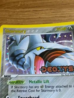 Pokemon Skarmory 26/107 EX Deoxys Reverse Holo and Stamped Pokemon Card 2005 NM - Image 4