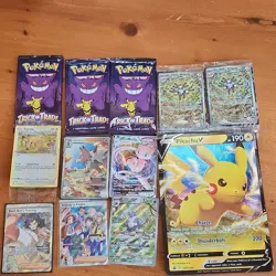 POKEMON TCG TRICK OR TRADE LOT PIKACHU V LYCANROC MEW VMAX SEALED PACKS - Image 1