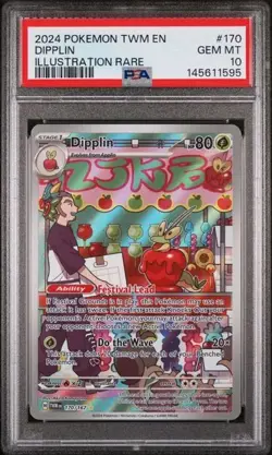 2024 Pokemon TWM EN-Twilight Masquerade Dipplin #170 Illustration Rare PSA 10 - Image 1