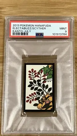 Pokemon 2013 Electabuzz/Scyther Pokemon Hanafuda Kanto-July PSA 9 - Image 1