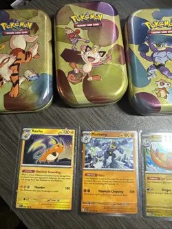 Pokemon TCG Sam's Club 4 Mini Tin Promos 151: Machamp Raichu Gengar Dragonite - Image 3