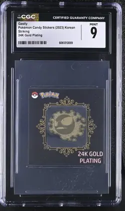 ✨✨✨ CGC 9 2023 Pokemon Candy Stickers Gastly 24K Gold Plating Korean - Image 1