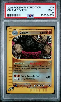 PSA 9 - Pokemon Expedition - Golem Reverse Holo #49 - MINT - Image 1