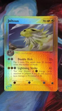 2003 Pokemon Jolteon EX Sandstorm Reverse Holo e-Reader 6/100 - Image 1