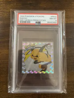 Pokemon 1999 Raichu Artbox Series 1 Prism Sticker #PR40 PSA 8 - Image 1