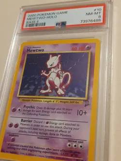 Mewtwo - Pokemon Base Set 2 #10 - Near Mint to Mint PSA 8 - Legendary - Image 3