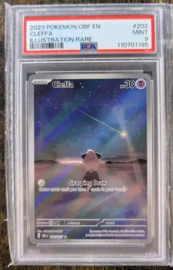 Pokemon Cleffa Obsidian Flames Illustration Rare 202/197 Graded PSA 9 - Image 1