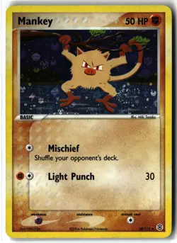 Mankey ⭐ 38/112 🌀 Swirl 🌀Holo Uncommon FireRed LeafGreen 2004 Pokemon NM/LP - Image 1