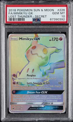 2018 POKEMON SUN & MOON LOST THUNDER 226 MIMIKYU GX PSA 10 - Image 1