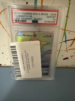 2018 POKEMON SUN & MOON LOST THUNDER 226 MIMIKYU GX PSA 10 - Image 2