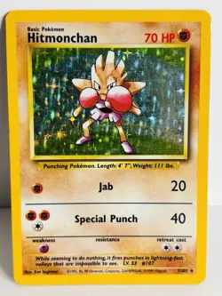 Hitmonchan 7/102 - Base Set - Holo Rare Pokemon Card - Image 1