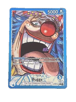 One Piece Card Game - Buggy OP09-042 Alt Art Leader - Emperors in the New World - Image 1