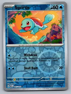 SQUIRTLE 007/165 HOLOFOIL MISCELLANEOUS CARDS & PRODUCTS POKEMON REVERSE HOLO NM - Image 1