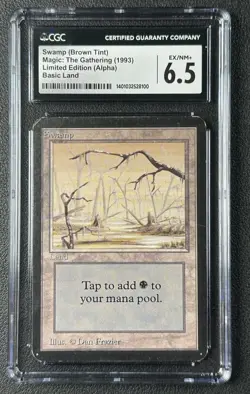 SWAMP (BLUE TINT) CGC 6.5 1993 MAGIC: THE GATHERING MTG ALPHA LIMITED EDITION 00 - Image 1