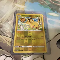 2022 Pokemon Silver Tempest Pikachu Reverse Holo Foil NM 049/195 w/ Dedenne - Image 3