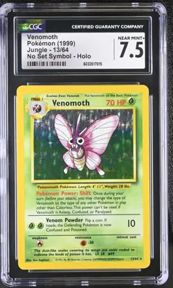 Pokemon CGC 7.5 Venomoth 1999 Jungle 13/64 No Set Symbol Holo Rare - Image 1
