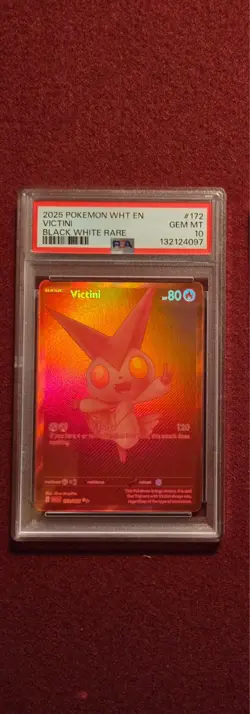 2025 Pokemon White Flare Victini Black White Rare #172/086 English PSA 10 - Image 2