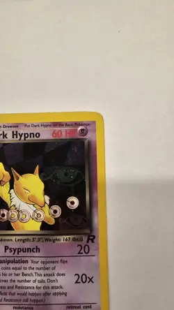 Dark Hypno 9/82 Team Rocket Holo Pokemon - Creased - Image 3