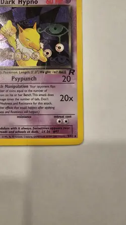 Dark Hypno 9/82 Team Rocket Holo Pokemon - Creased - Image 4