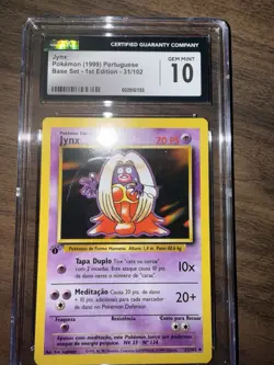 Pokemon TCG Jynx Base Set Portuguese 1st Edition ONLY CGC 10 Gem Mint #31 - Image 4