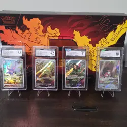 Pokemon CGC Graded Card Lot hisuian Goorda, omanyte, okidogi, Turtonator - Image 1