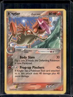 Kingler 22/100 EX Crystal Guardians Rare - Heavy Played Pokemon Card - Image 1