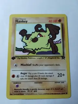 Pokemon TCG Mankey Team Rocket 61 Regular 1st Edition Common - Uncirculated - Image 1