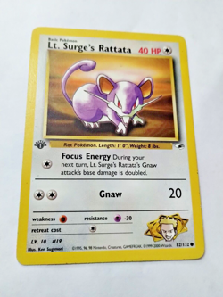 Pokemon TCG Lt. Surge's Rattata Gym Heroes 82/132 Regular 1st Edition Common - Image 2