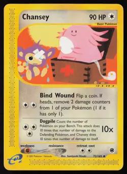 Pokemon Vintage Chansey 072/165 Expedition Non-Holo - HP / DMG - Image 1
