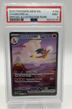2023 POKEMON MEW EN-151 SPECIAL ILLUSTRATION RARE #199 CHARIZARD EX PSA 9 - Image 1