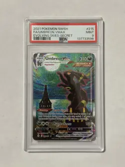 Pokemon Umbreon VMAX 215/203 Alt Art - Moonbreon Evolving Skies PSA 9 - - Image 1