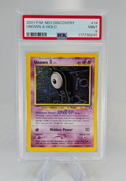 2001 Pokemon UNOWN A Neo Discovery Holo #14 PSA 9 Mint - Image 1