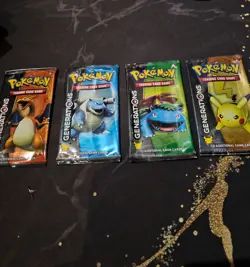 Pokemon TCG Generations Empty Pack Artset x4 Empty Packs Charizard, Pikachu - Image 1