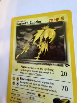 Pokemon TCG Rocket's Zapdos #14 [LP] Gym Challenge Vintage Holo - Image 4