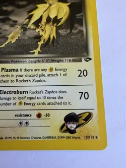 Pokemon TCG Rocket's Zapdos #14 [LP] Gym Challenge Vintage Holo - Image 5