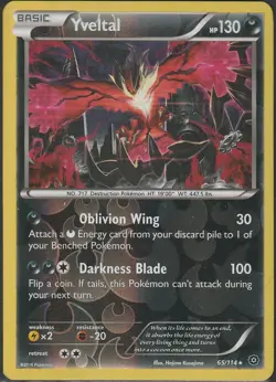 Yveltal 65/114 Reverse Holo - XY Steam Siege - Pokemon TCG - MP - Read Descripti - Image 1