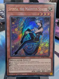 YuGiOh! Spenta, The Magistus Sealer BPRO-EN098 Secret Rare 1st Ed - Image 1